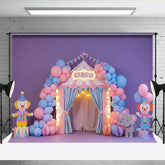 Aperturee - Aperturee Fairy Pink Blue Balloons Circo Circus Cake Smash Backdrop
